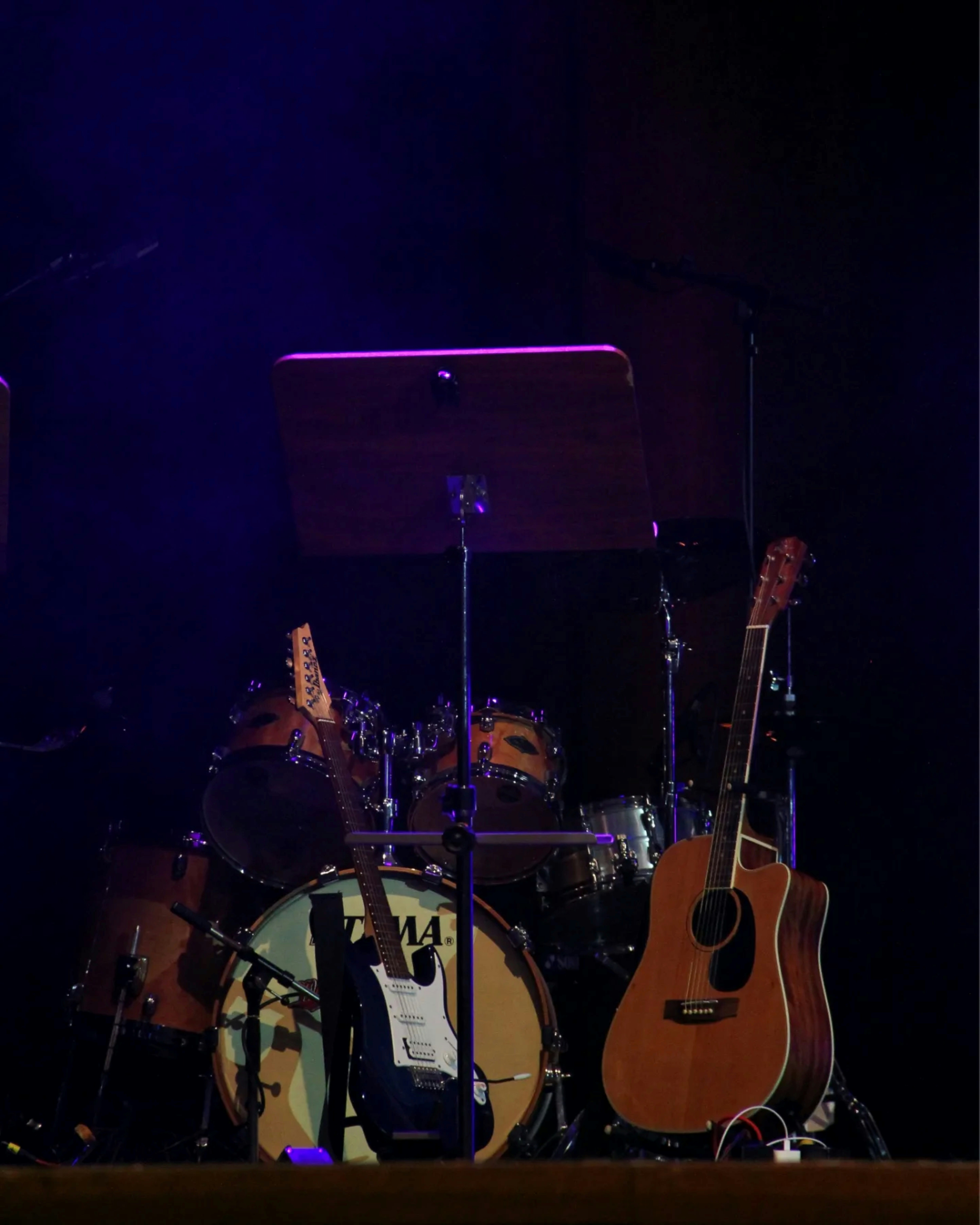 Live music stage setup